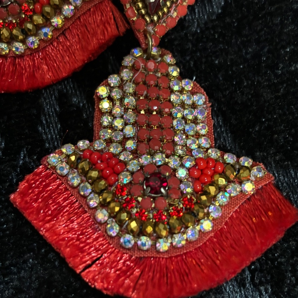NWT- HANDCRAFTED RED EARRINGS
